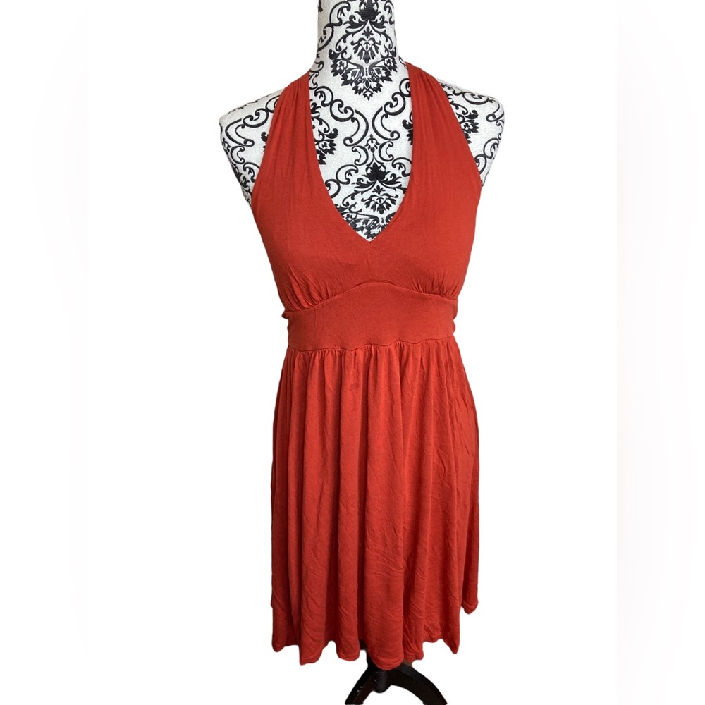 (SOLD) 🎊BANANA REPUBLIC NWOT Rustic Red Halter Dress